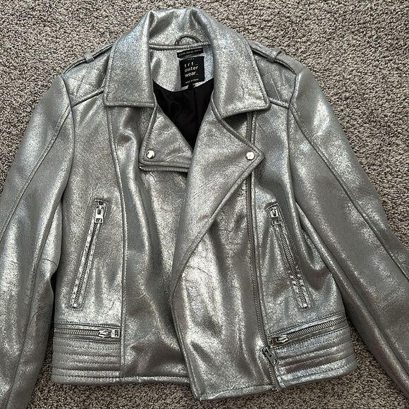Zara silver moto jacket - Picture 2 of 3